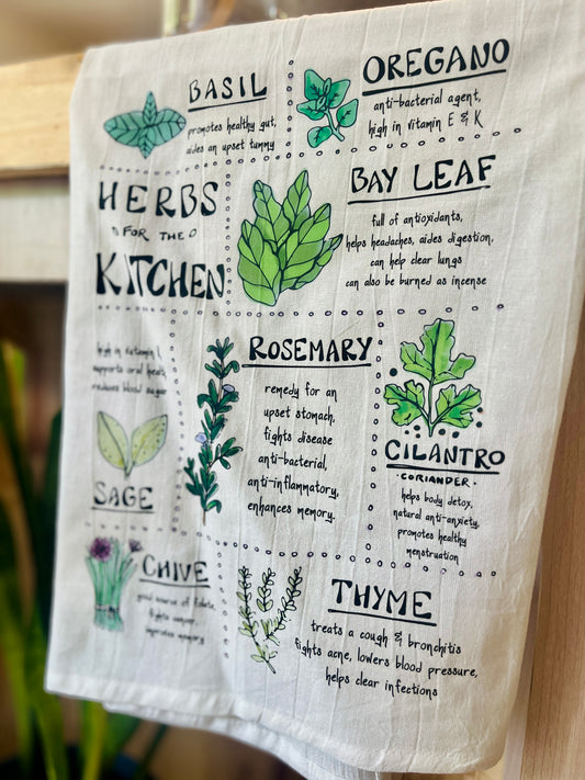 Kitchen Herb Tea Towel
