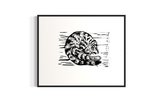 Shrimp Boy Linocut