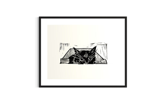 Box Girl Linocut