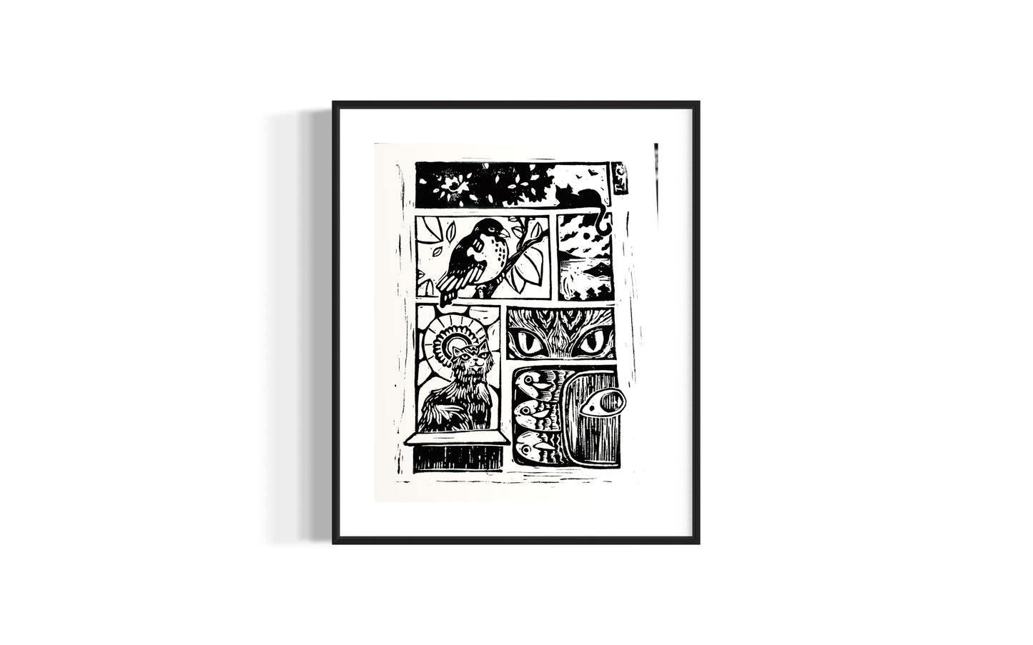 Tabby Tales Linocut