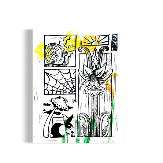 Spring to Life Linocut