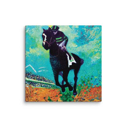 Spirit of the Race- Canvas Giclee Print of acrylic painting of Kentucky Derby Horse Race, canvas print, contemporary art, horse racing