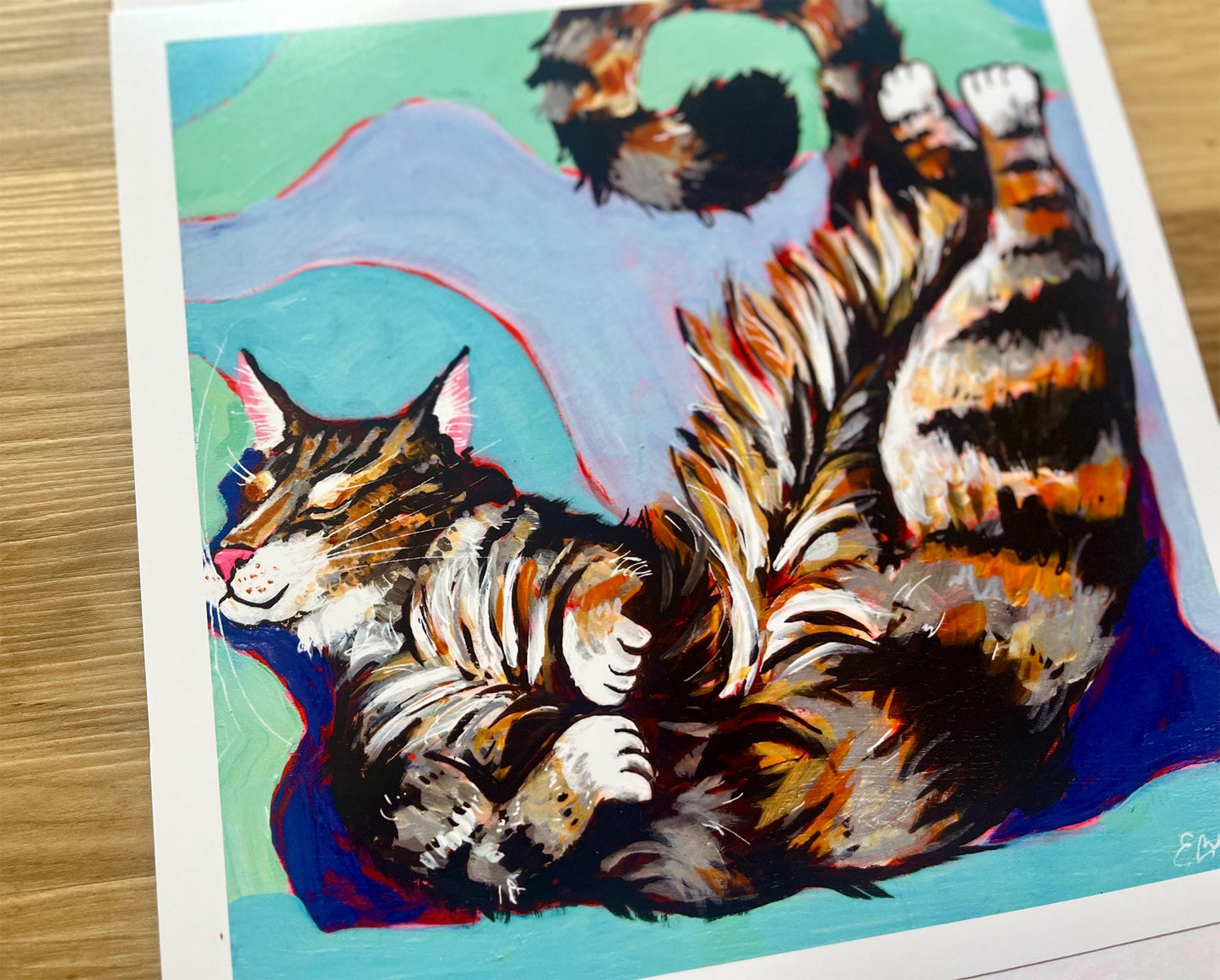 Cozy Corner Tabby Cat Painting Art Print