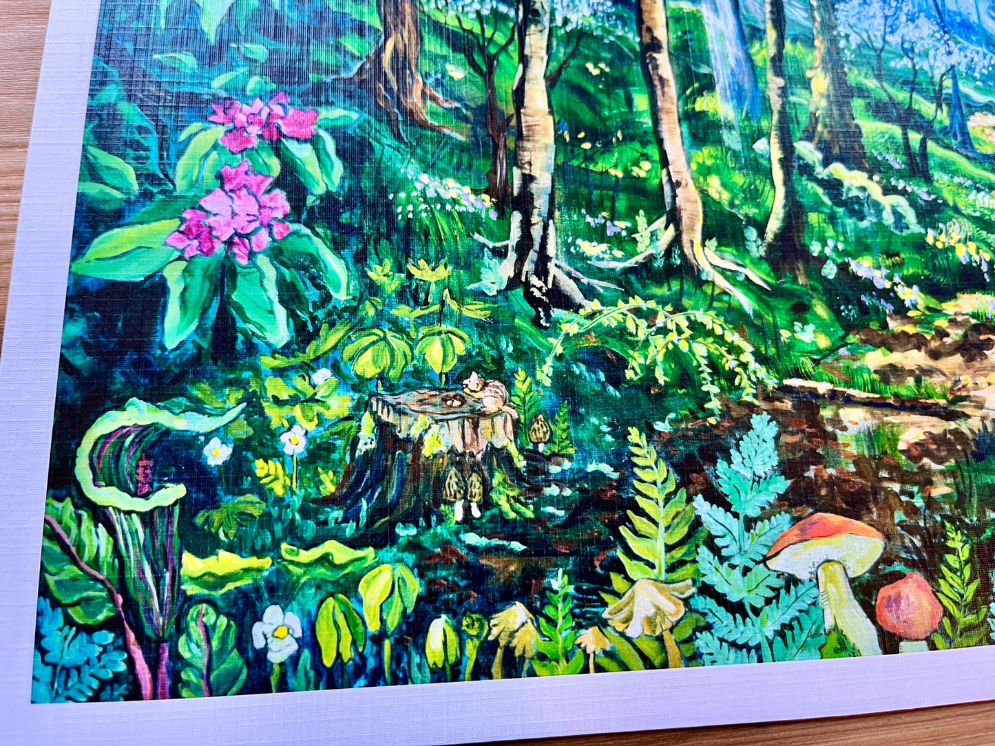 Sunlight Trail- landscape and animal Painting Art Print