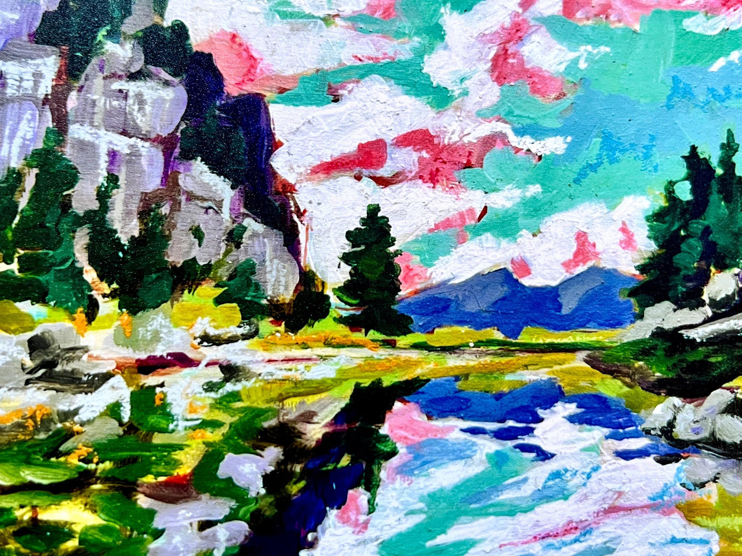 Gem Lake Colorado - Mountain and Water Landscape Painting - Art Print
