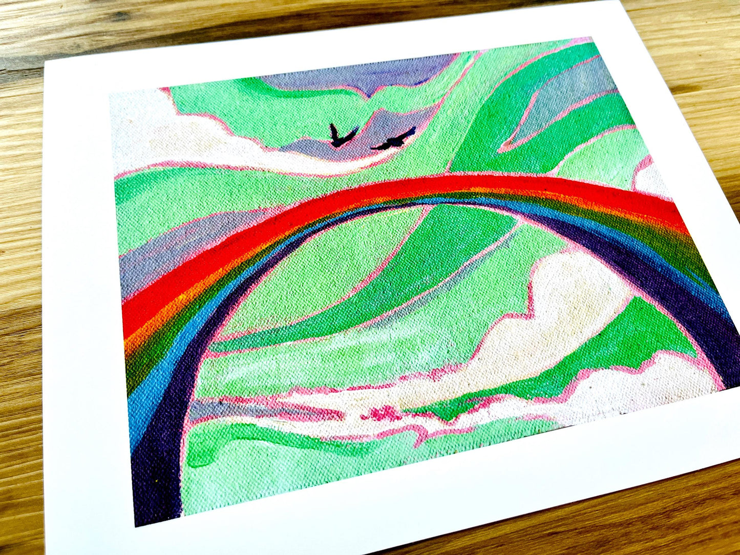 Over the Rainbow - Sky and Rainbow Painting - Art Print