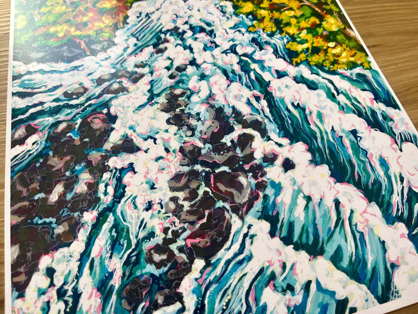 Roaring Waters-Waterfall Painting Art Print