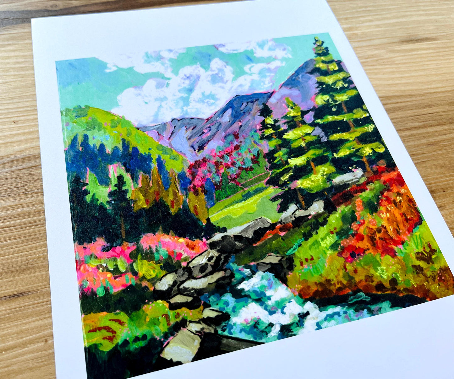 Colorado River - Mountain and Water - Colorful and Modern Landscape Painting - Art Print