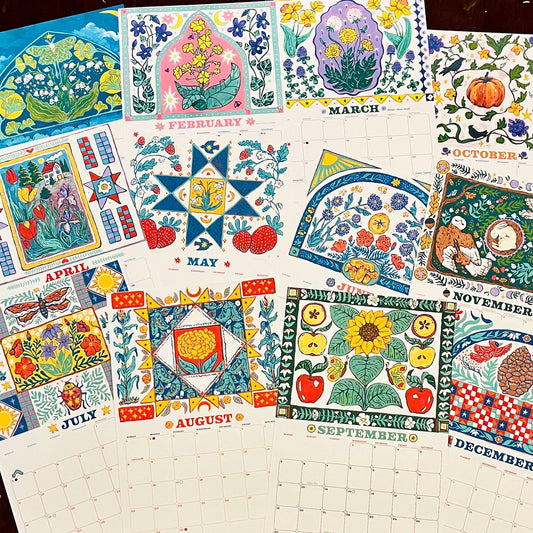 2027 Garden Folk Wall Calendar - Easy Flip