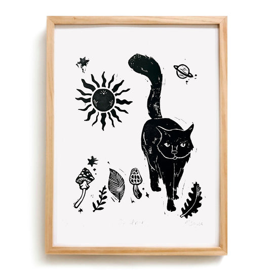 Sun Stepper - Original Linocut