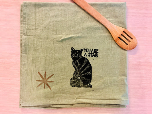 You Are A Star Kitty Cat Tea Towel