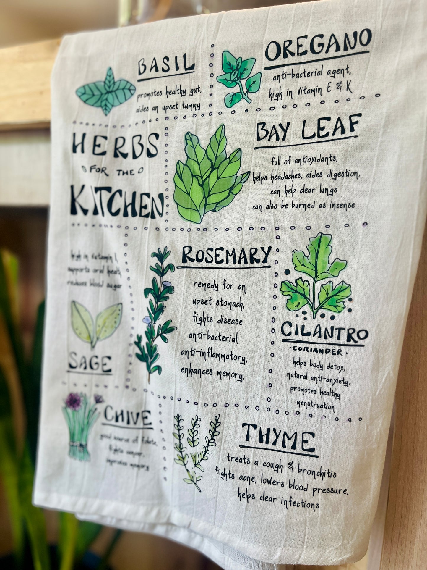 Kitchen Herb Tea Towel