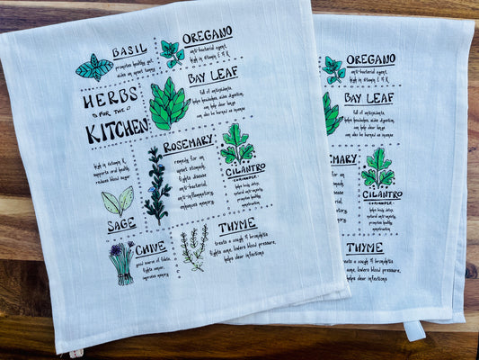 Kitchen Herb Tea Towel