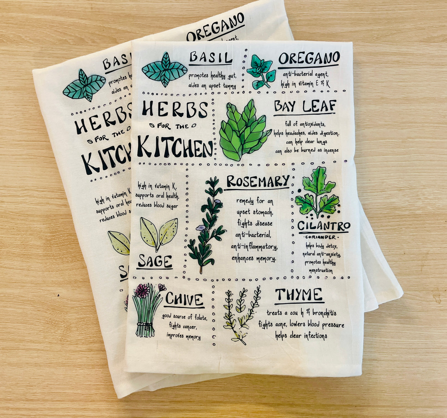 Kitchen Herb Tea Towel
