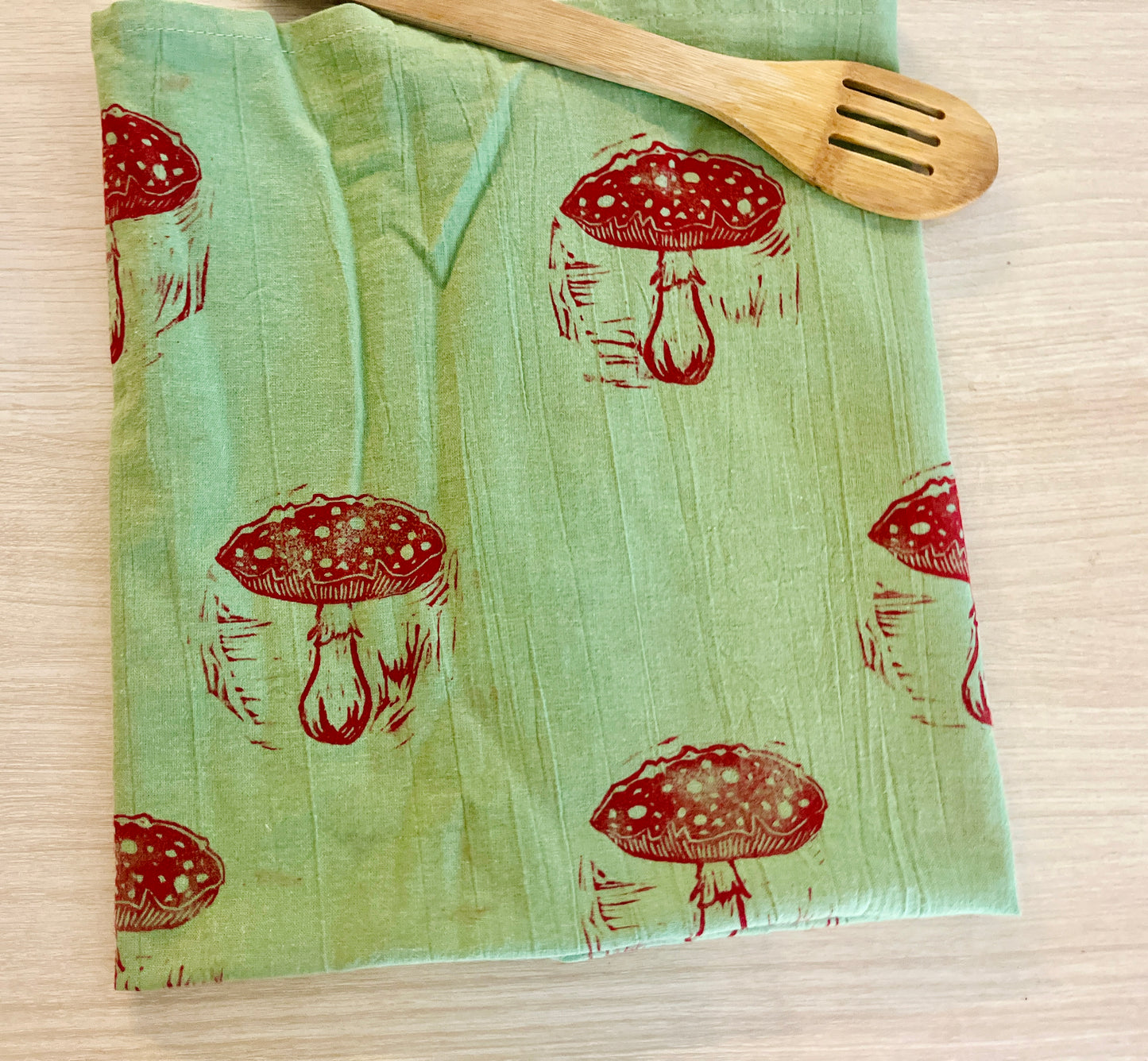 Agaric Mushroom Patterned Tea Towel