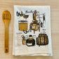 Bourbon and Old Fashion Recipe Tea Towel