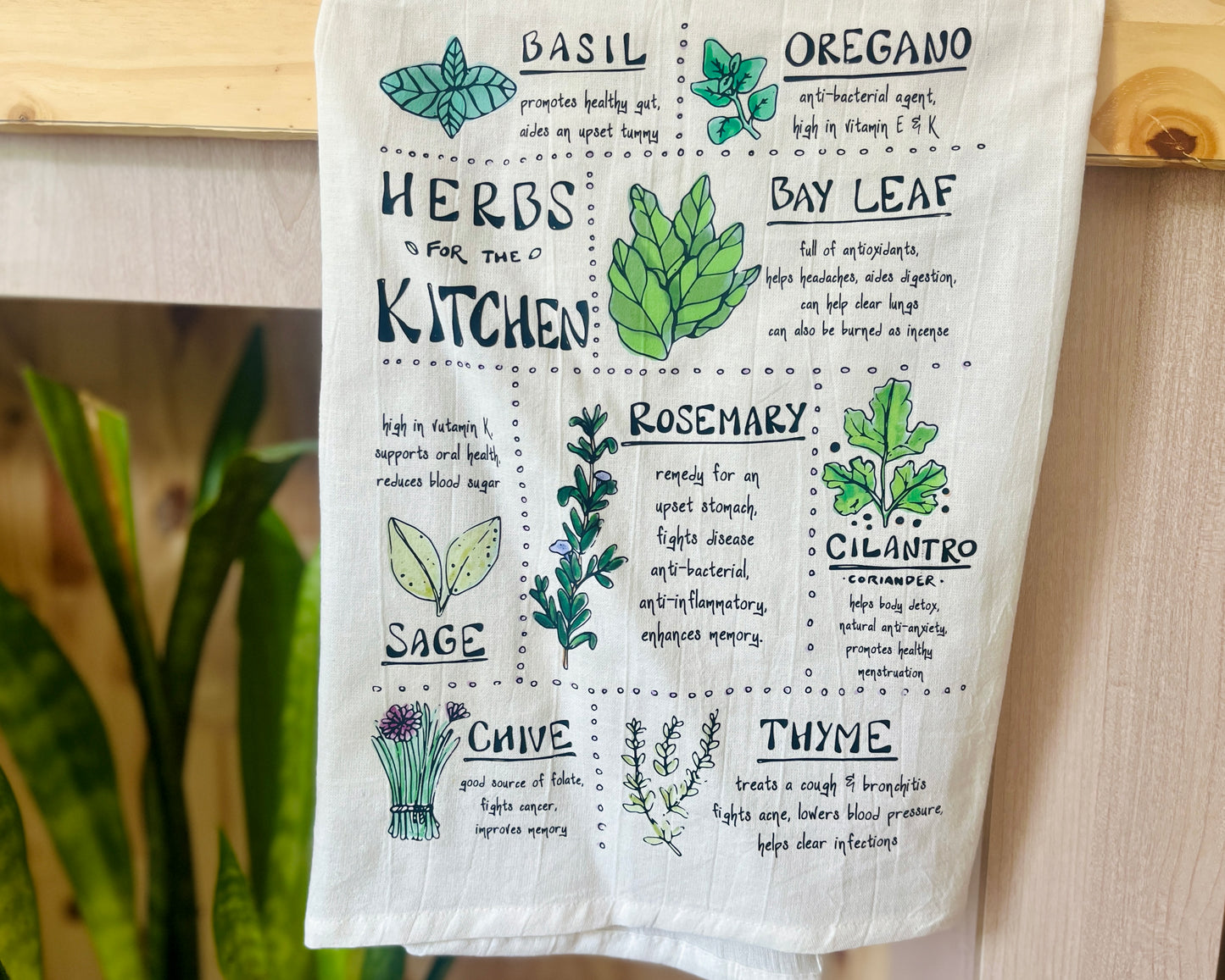 Kitchen Herb Tea Towel