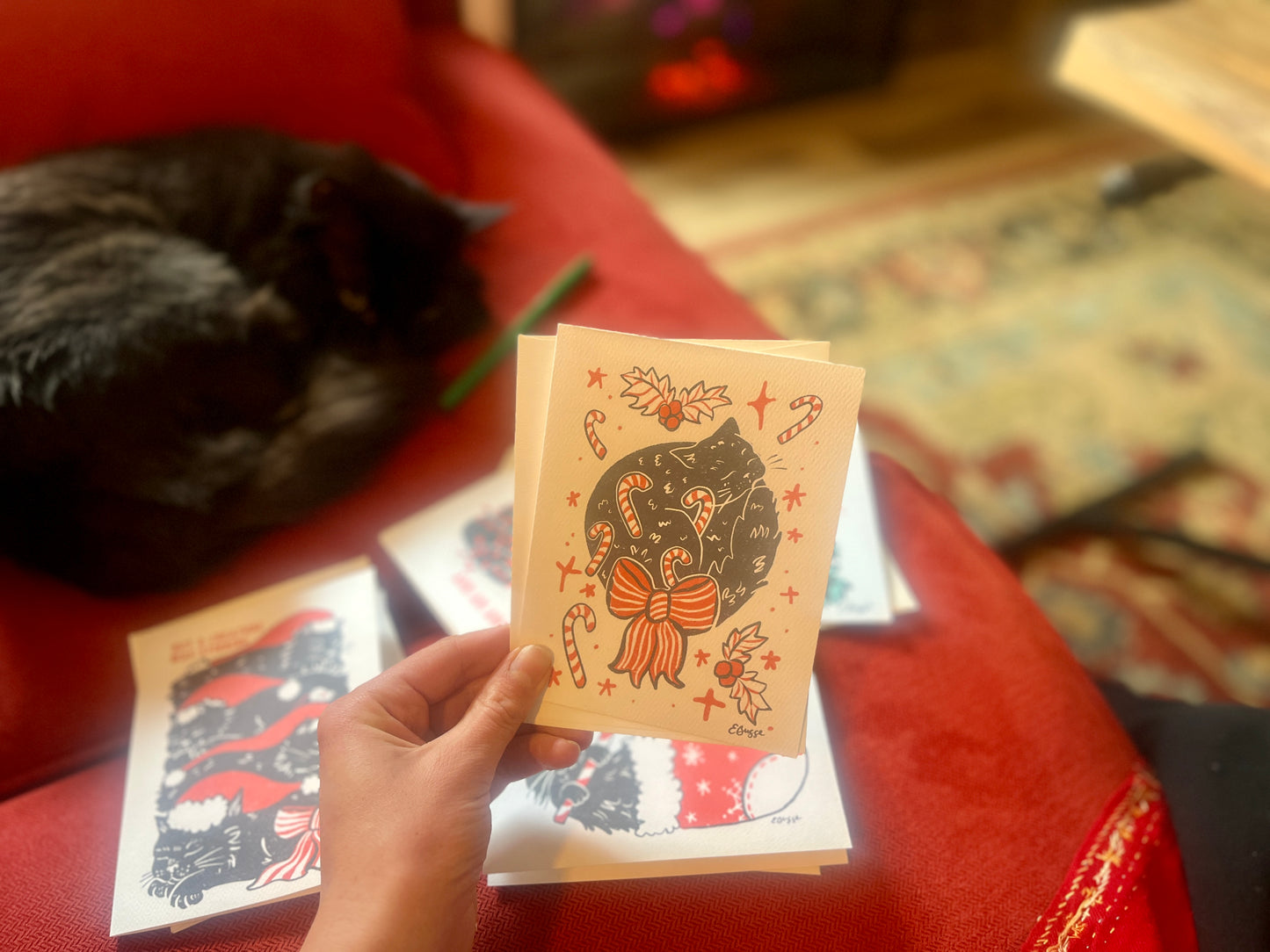 Holiday Cat Themed Card Set