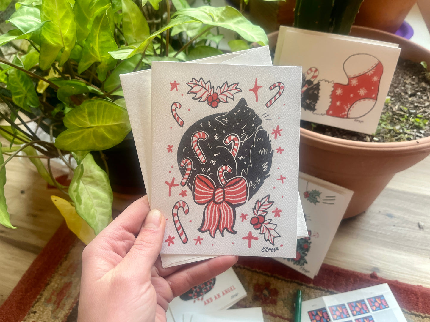 Holiday Cat Themed Card Set
