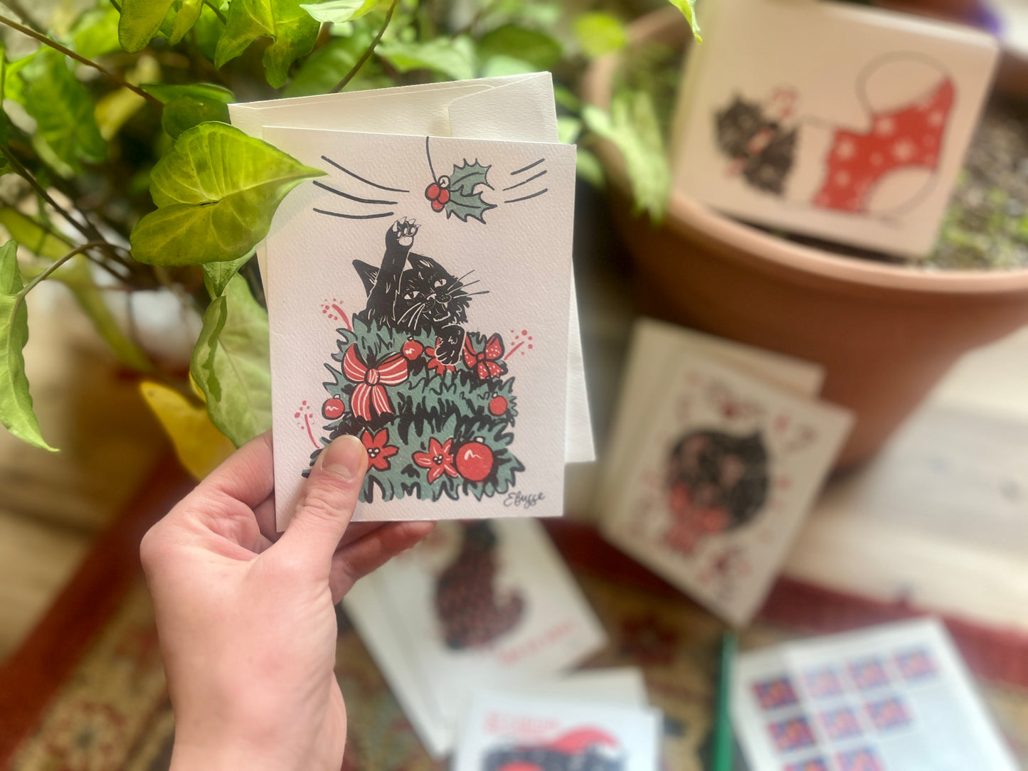 Holiday Cat Themed Card Set