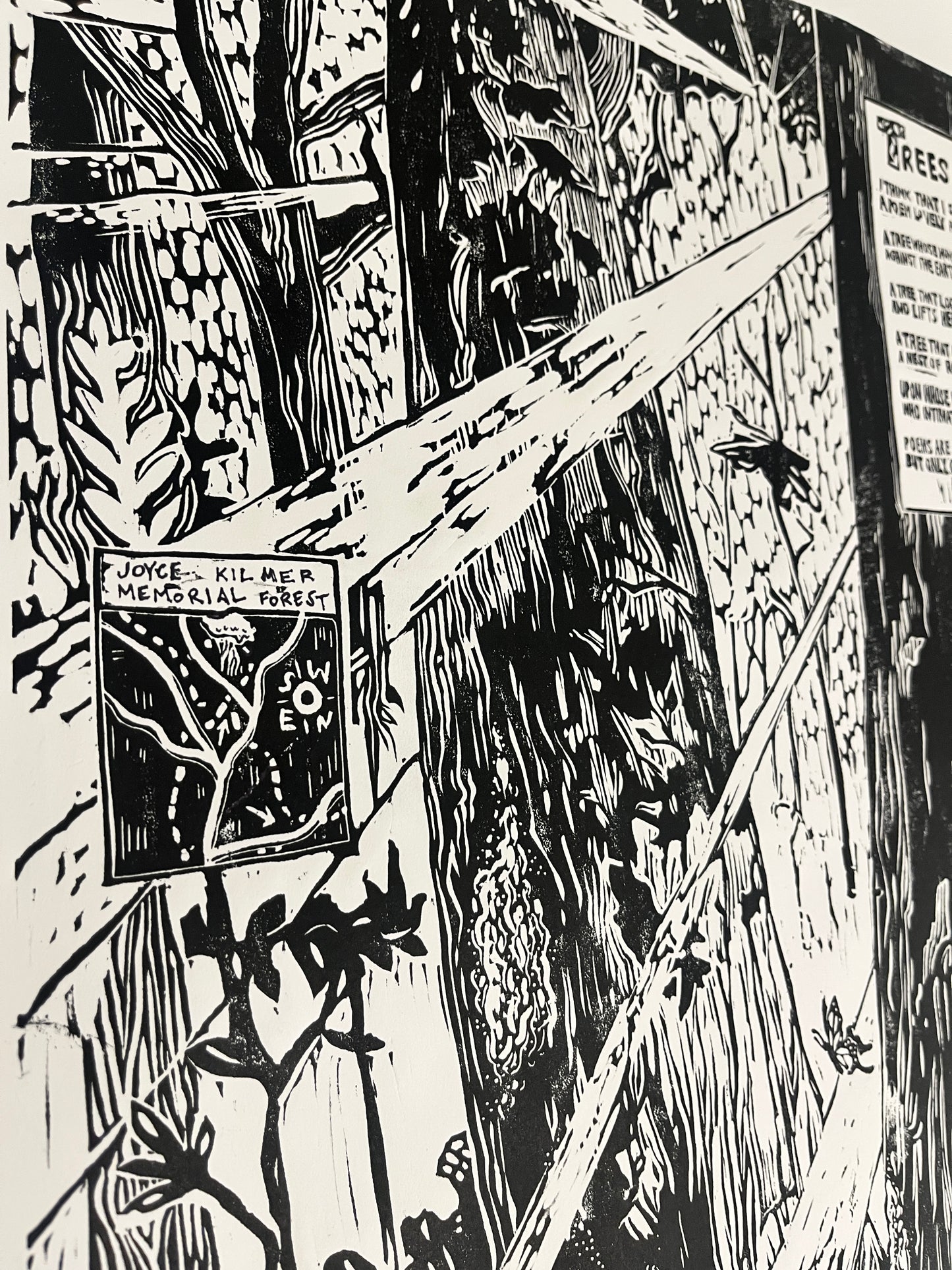 Lovely As A Tree - linocut