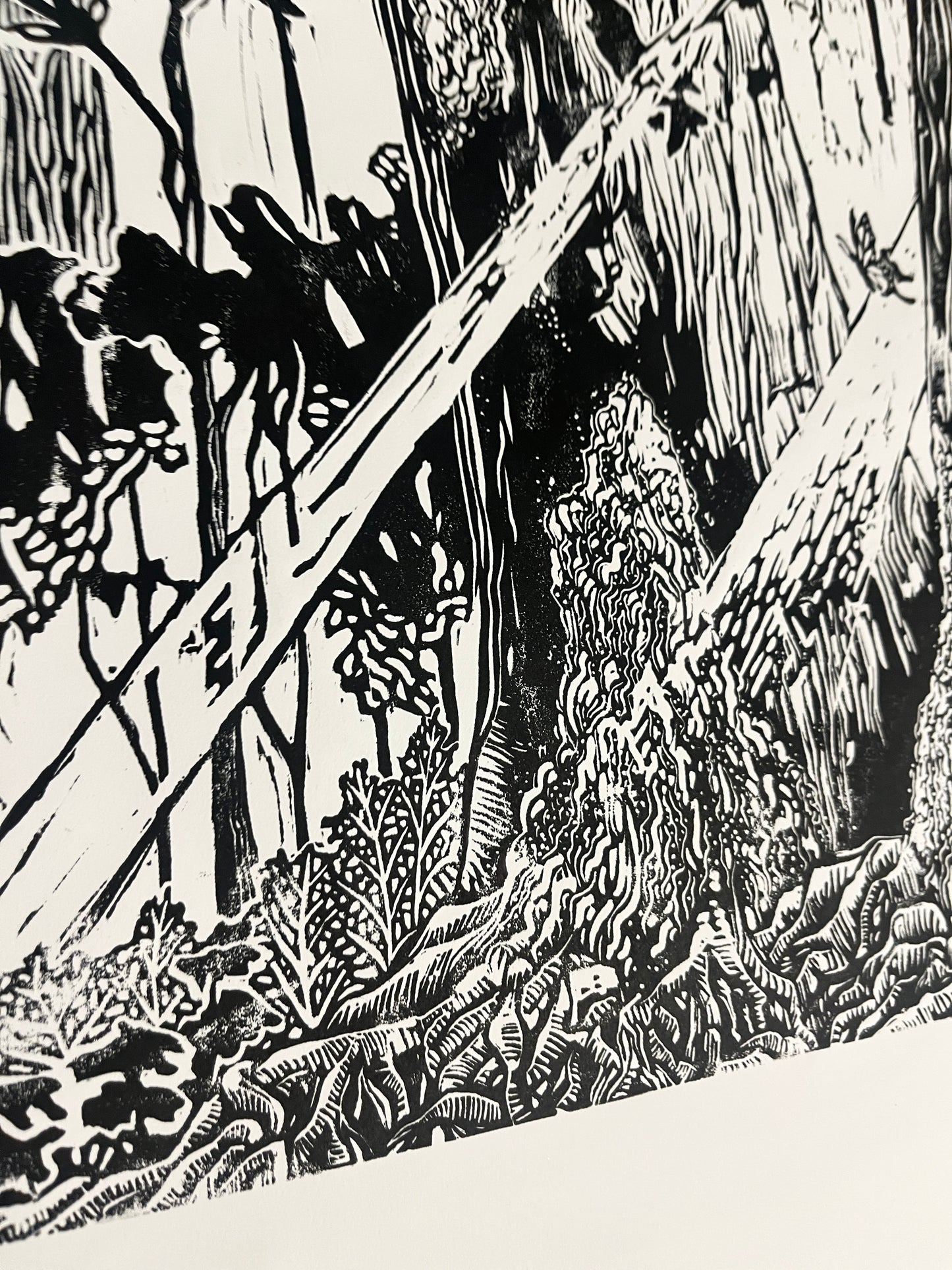 Lovely As A Tree - linocut