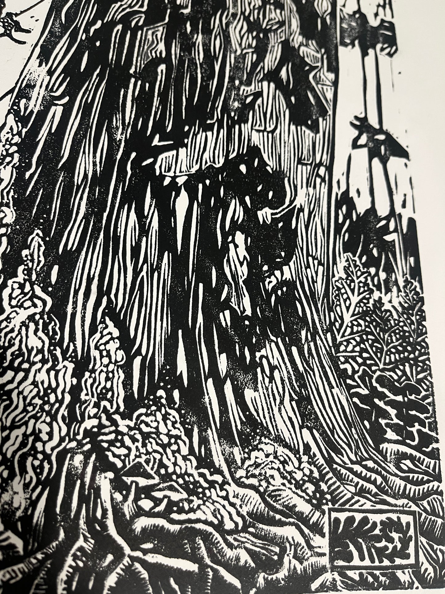 Lovely As A Tree - linocut