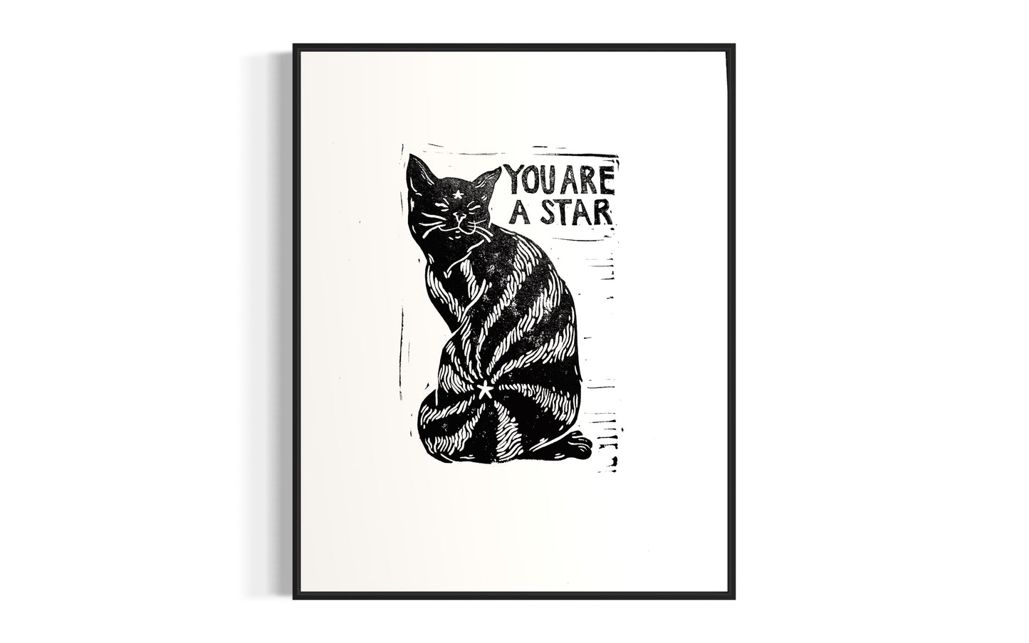 You Are a Star - linocut