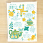 Imbolc Herbs Tea Towel
