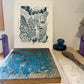 Abundance Surrounds Me - linocut
