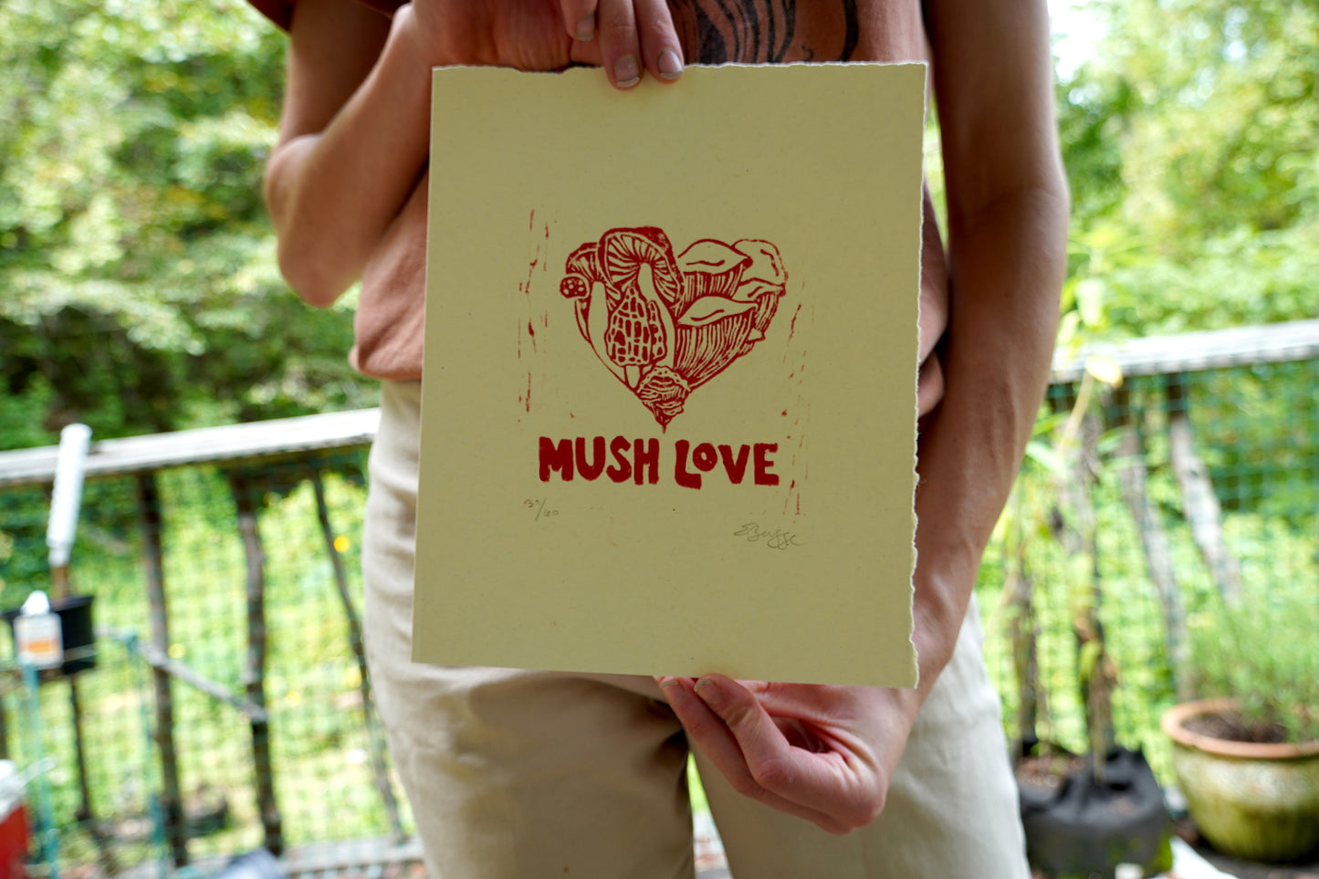 Mush Love - Original Linocut