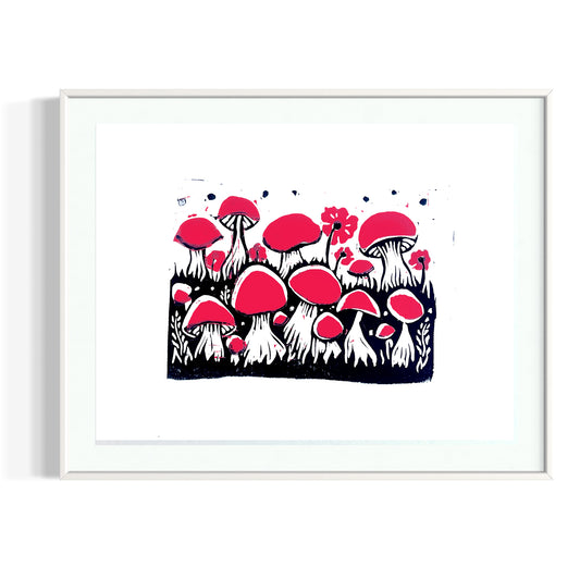 Different But Friends Linocut