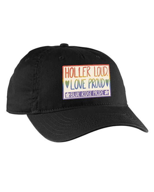 Blue Ridge Pride Holler Loud Love Proud Rainbow Hat