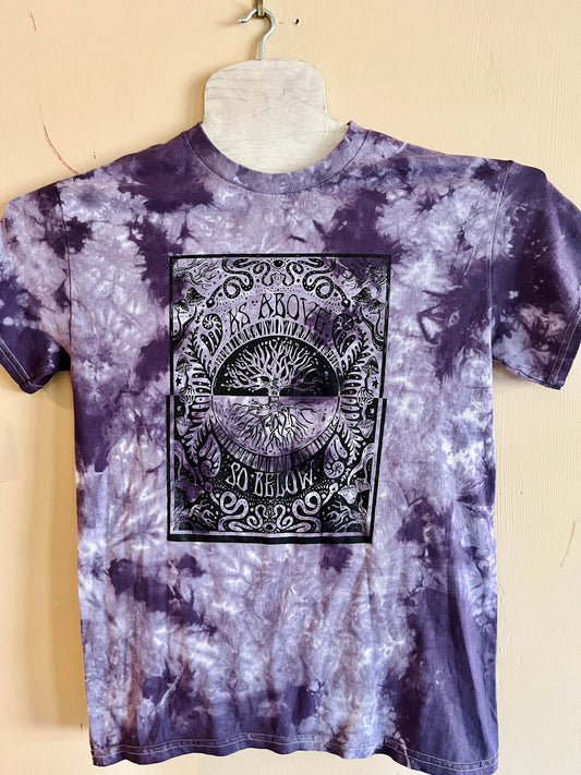 As Above So Below Screen Printed Tee - tie dye, alchemy