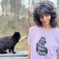 Calm Your Kitties T-Shirt with funny cat pun on botanical dyed oversized shirt, calming shirt, cat lover gift