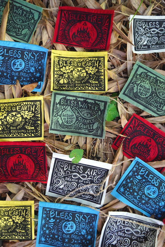 Linocut Prayer Flags