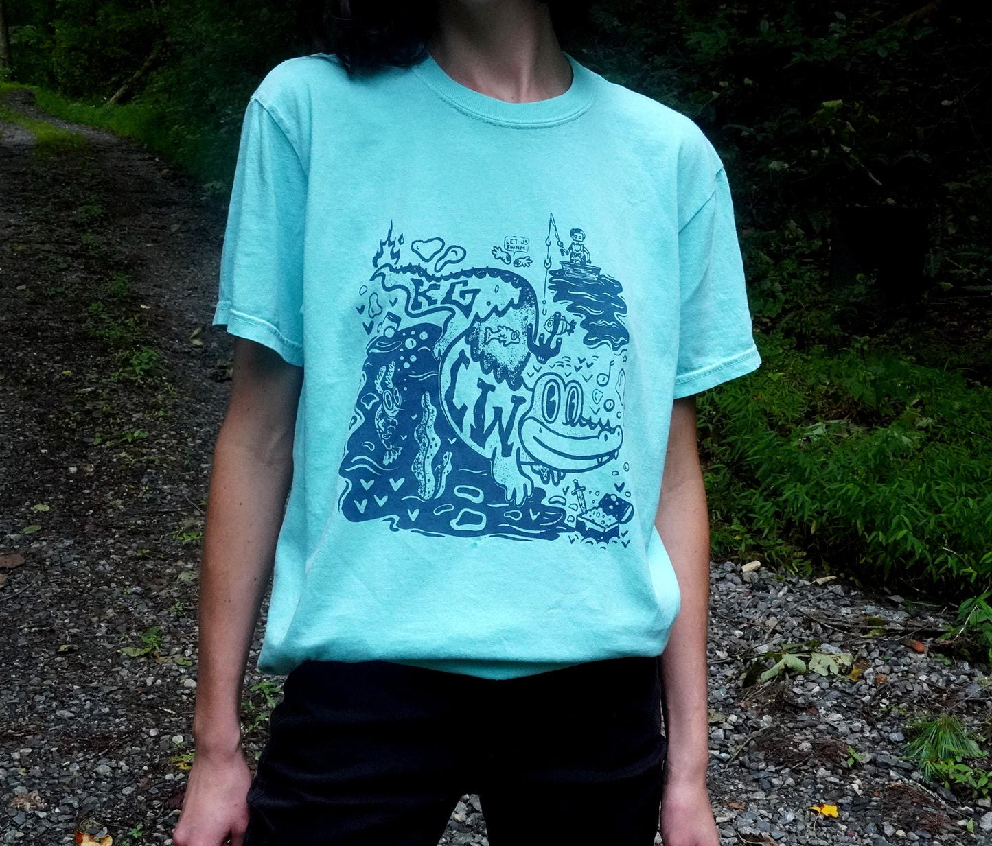 Fishing for Fishies King Gizzard and the Lizzard Wizard Fan Shirt - KGLW, king gizz, alligator, screen printed by hand on comfort colors