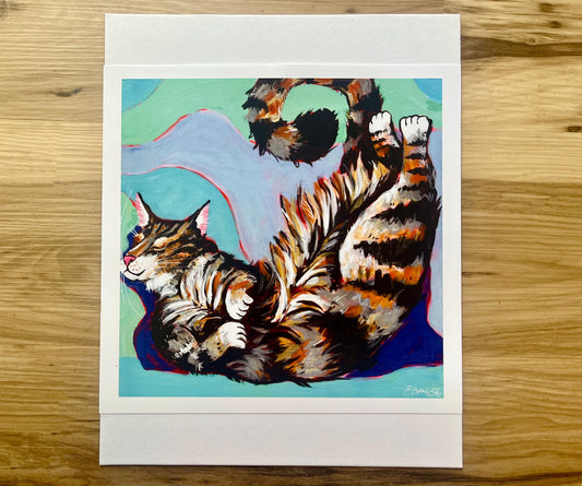 Cozy Corner Tabby Cat Painting Art Print