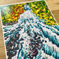 Roaring Waters-Waterfall Painting Art Print