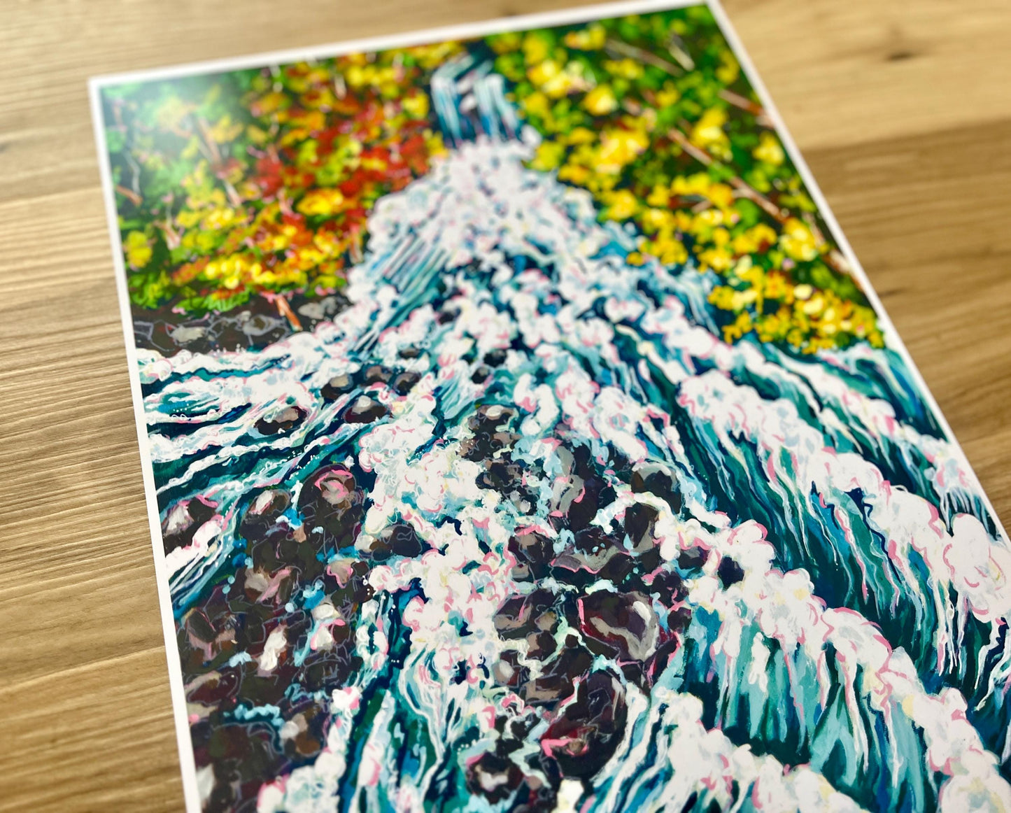 Roaring Waters-Waterfall Painting Art Print