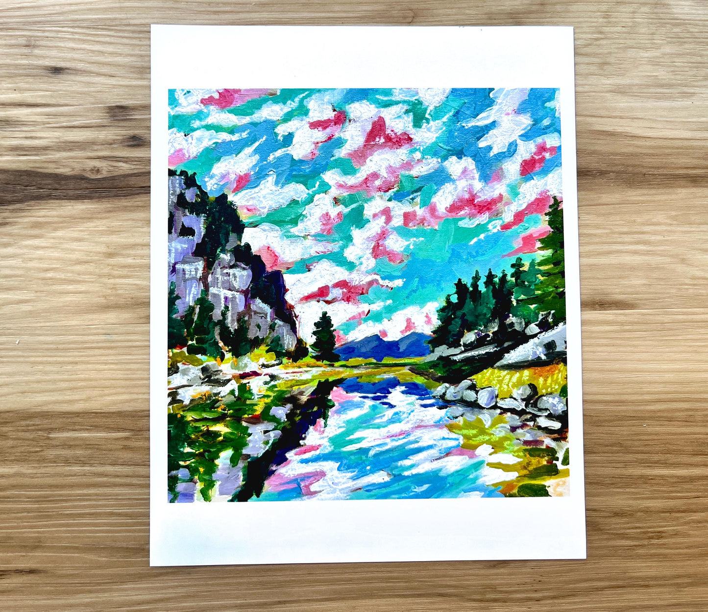 Gem Lake Colorado - Mountain and Water Landscape Painting - Art Print