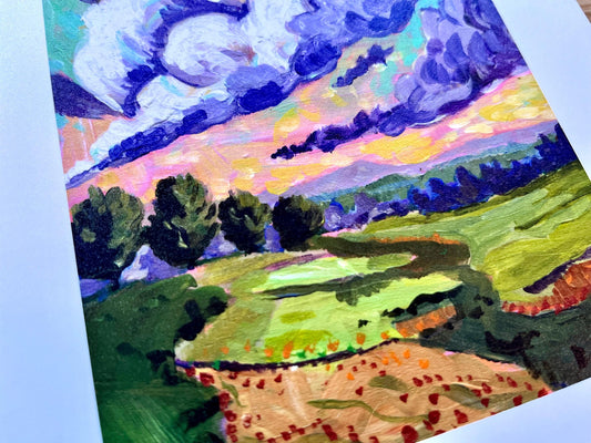 Stop and Appreciate the Clouds - Mountain and Cloud Landscape Painting - Art Print