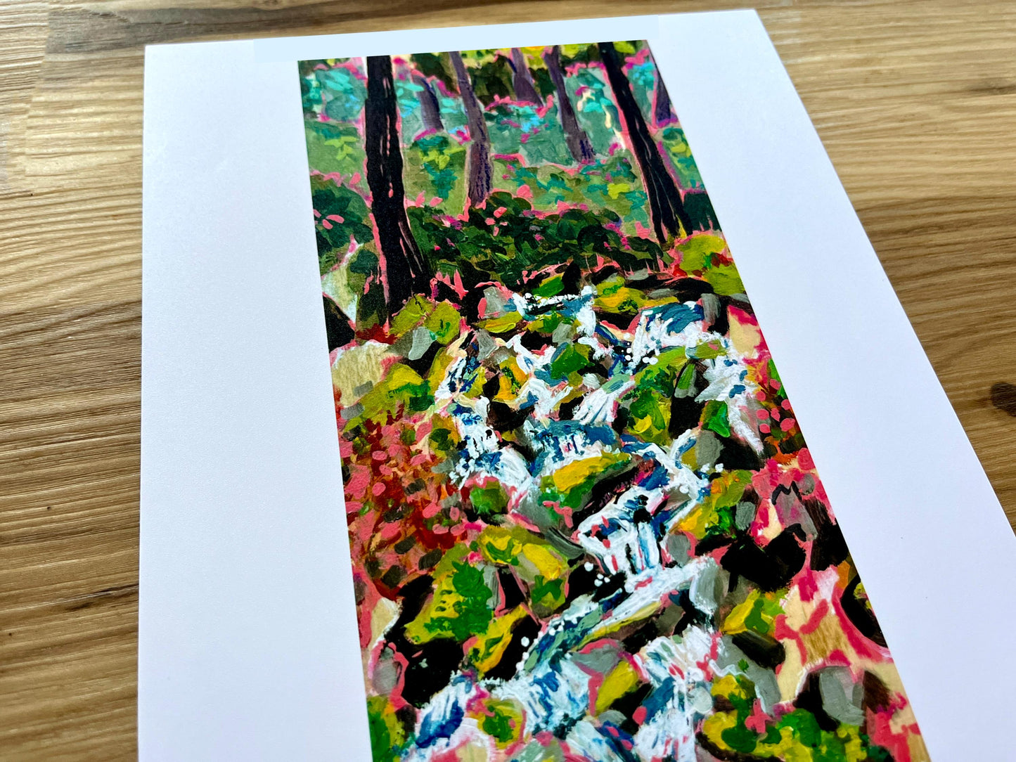 Cascading Falls - Mountain and Water - Colorful and Modern Abstract Landscape Painting - Art Print