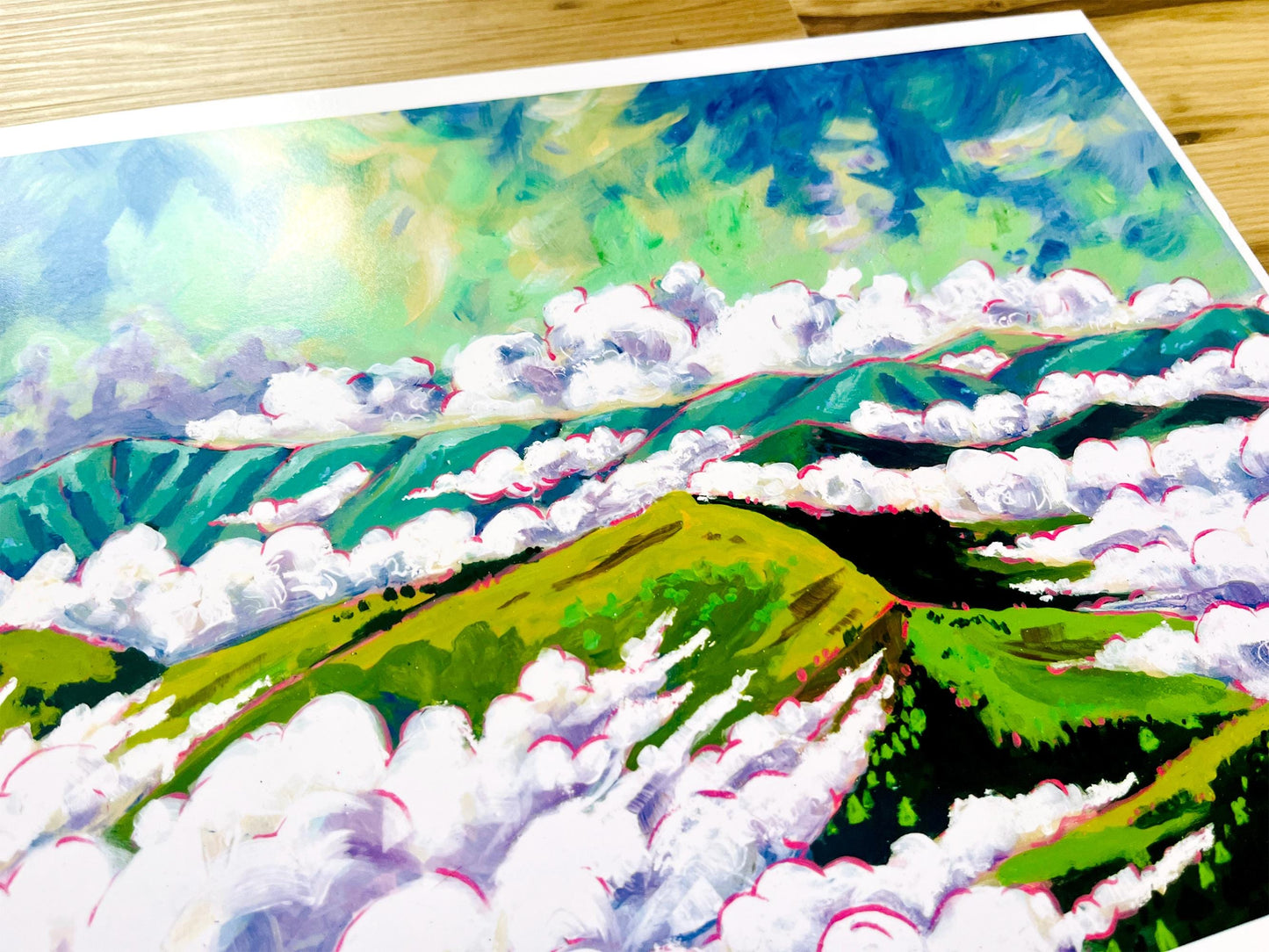 Heavenly Morning - Cloud and Mountain Top Painting - Great Smokey Mountains Art Print