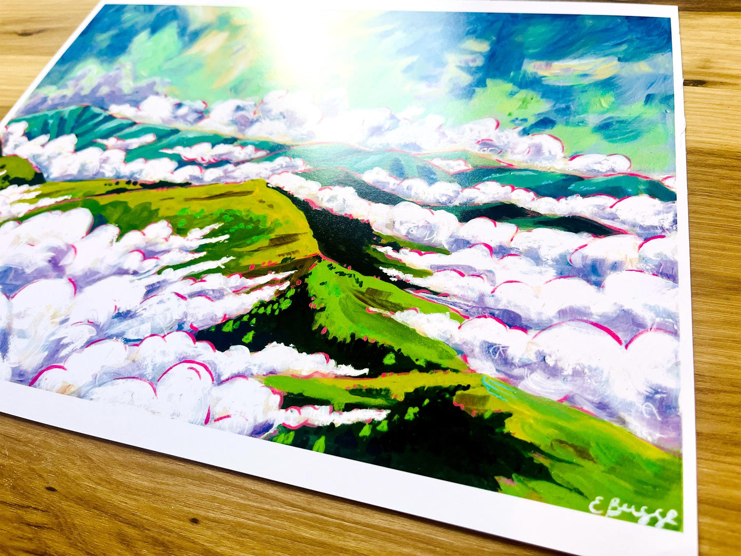 Heavenly Morning - Cloud and Mountain Top Painting - Great Smokey Mountains Art Print