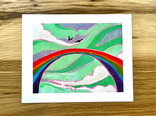 Over the Rainbow - Sky and Rainbow Painting - Art Print