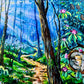 Sunlight Trail- landscape and animal Painting Art Print