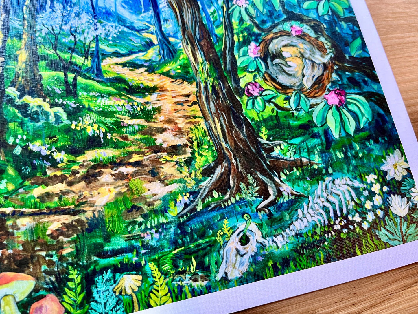 Sunlight Trail- landscape and animal Painting Art Print