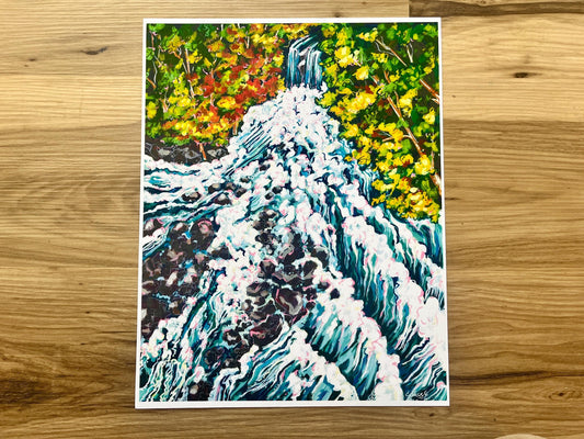 Roaring Waters-Waterfall Painting Art Print