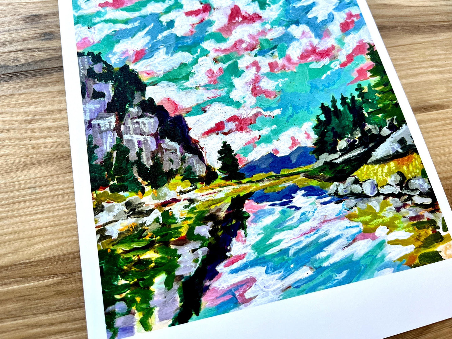 Gem Lake Colorado - Mountain and Water Landscape Painting - Art Print